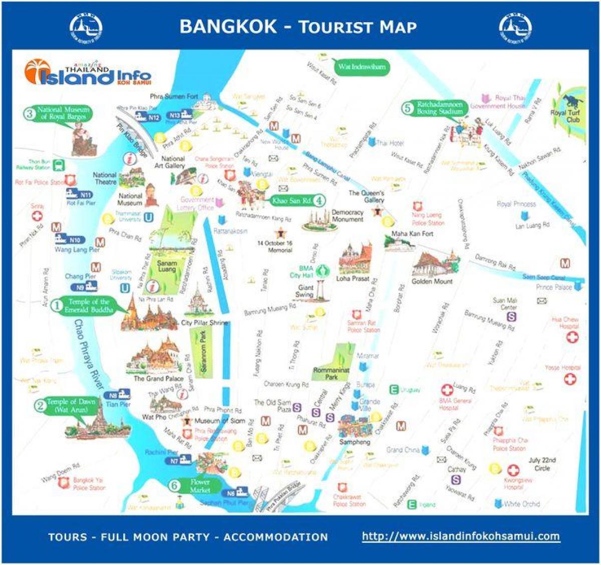 bangkok tajlandë hartën turistike