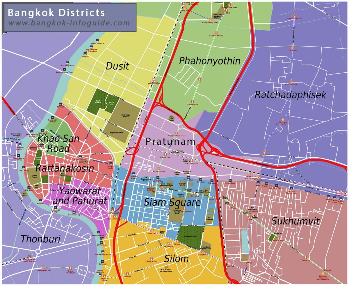 harta e bangkok dhe në zonat përreth