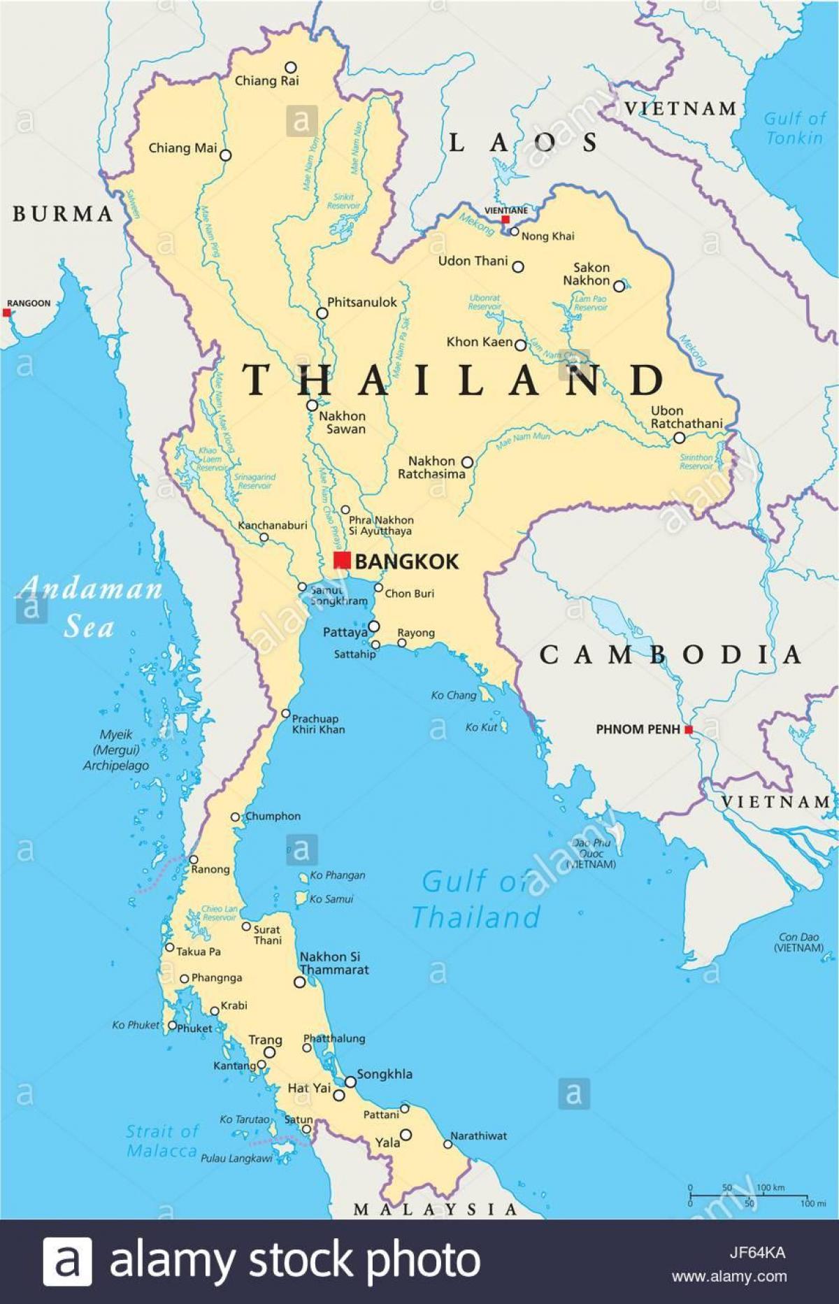 bangkok në një hartë të botës