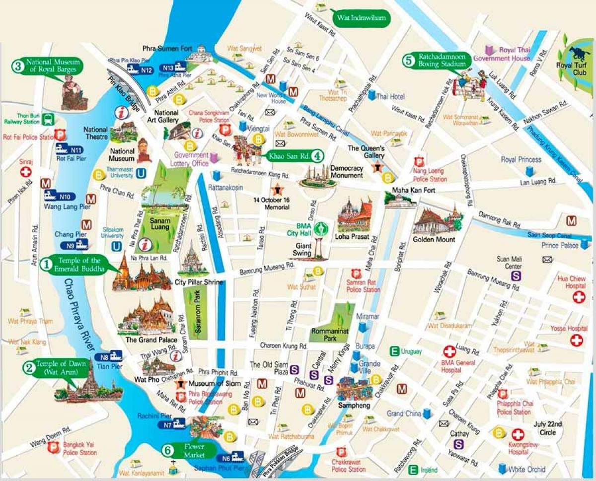 bangkok vendet e interesit hartë
