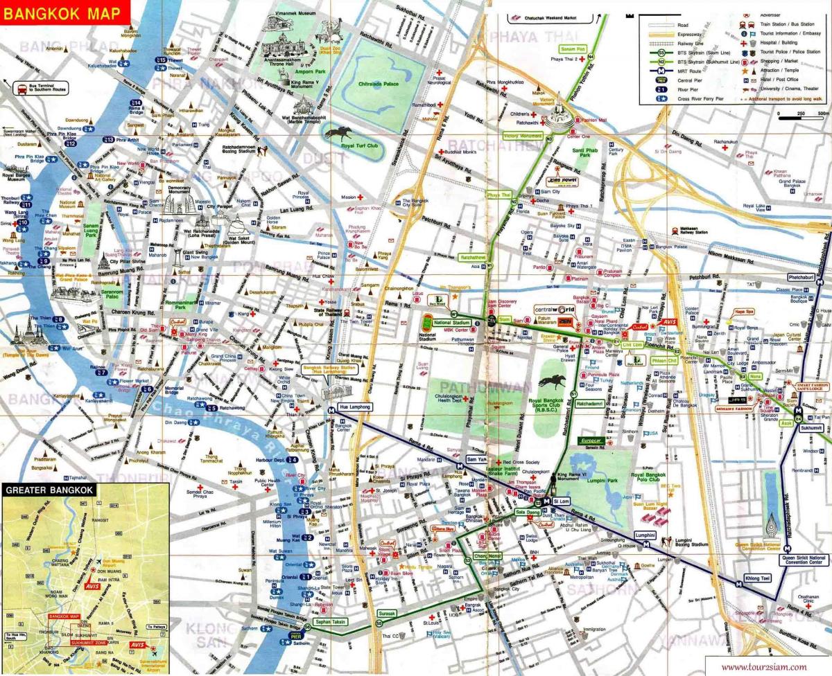 bangkok hartën turistike anglisht
