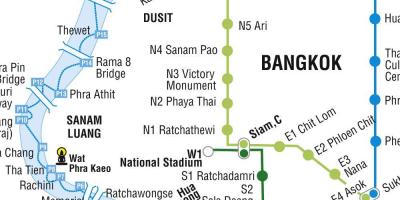 Harta e bangkok metro dhe skytrain
