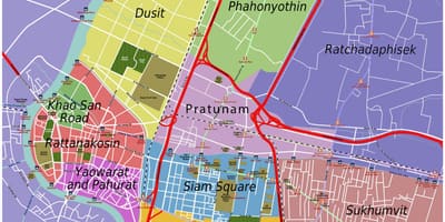 Harta e bangkok dhe në zonat përreth
